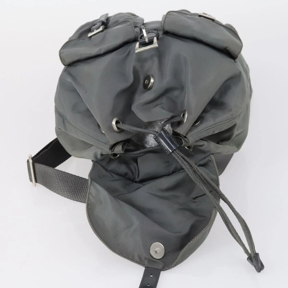 PRADA Backpack Nylon Gray Silver Auth kk572 - Picture 9 of 16
